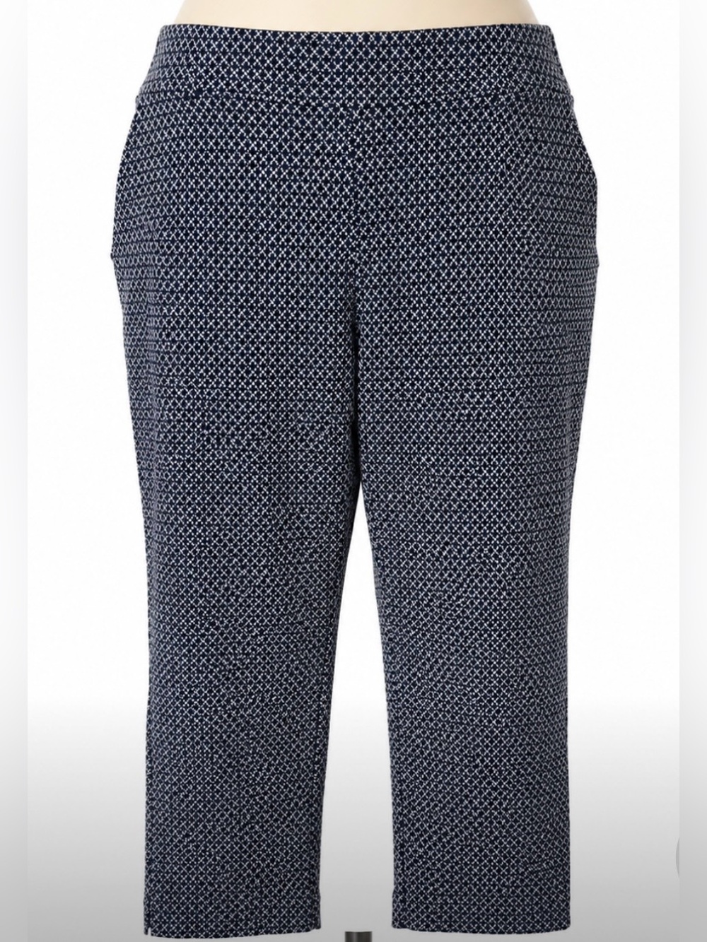Jules & Leopold Navy Golf Pants Geometric Print Pull On Stretch Ankle Pants L